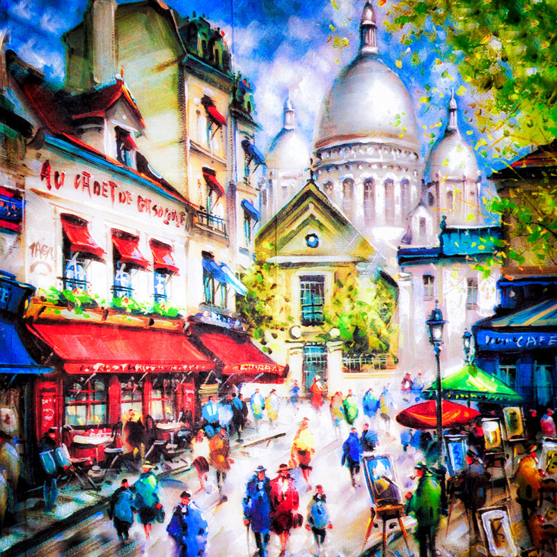Sacre Coeur In Paris - Wrapped Canvas Painting, 91cm H x 91cm W x 3.8cm D