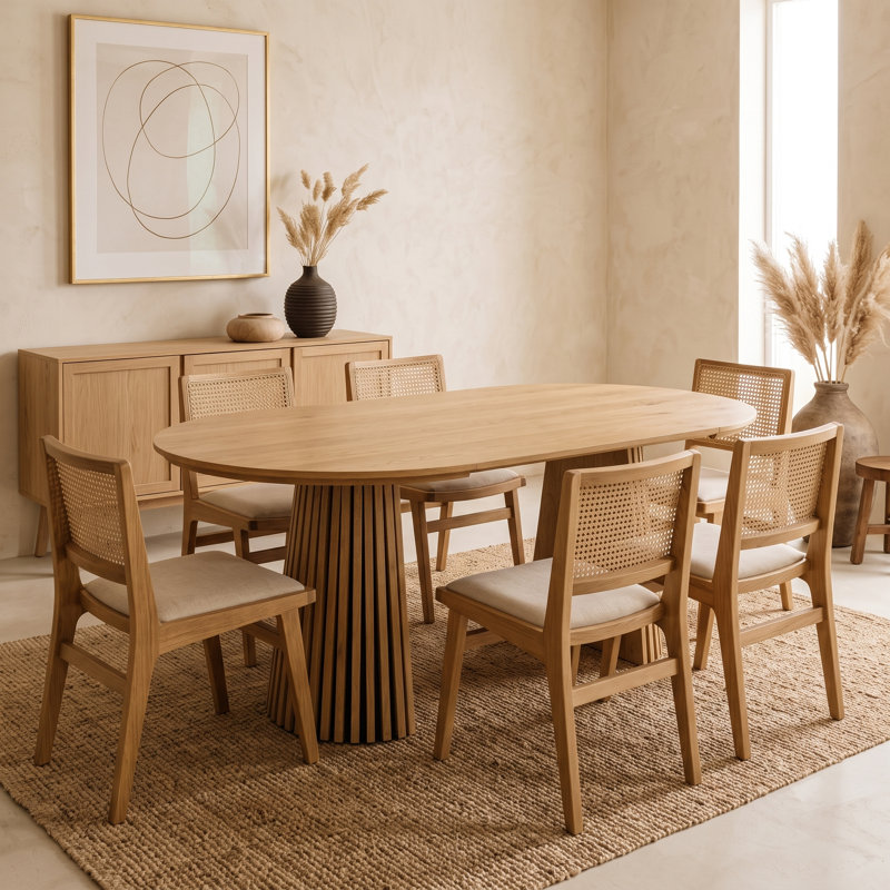 Table de salle à manger extensible Versatilea, Bois naturel