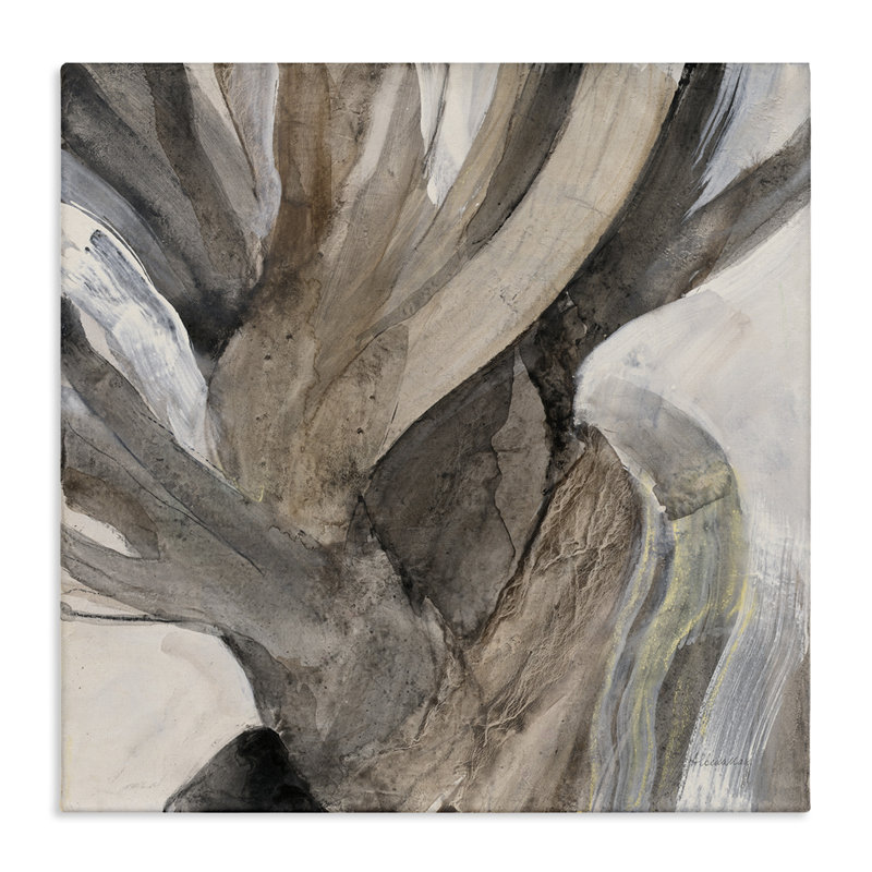Écorce d'arbre abstrait torsadé brun neutre, H 36 po x l 36 po