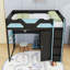 Lit mezzanine double avec DEL RVB, charge USB et bureau réglable-1214792270