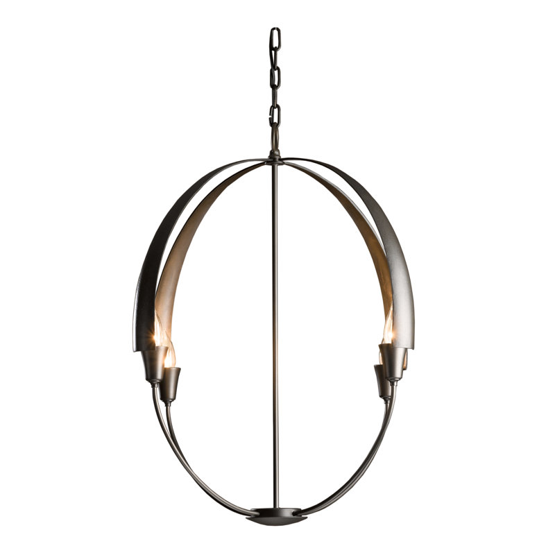 Cirque 4 - Light Sphere Globe Chandelier, 28.2" H x 25.3" W x 25.3" D, Dark Smoke