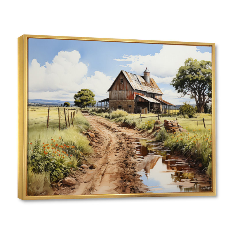 Bhargav Barns Rustic Charm V sur impression sur toile, Cadre flottant doré, H 12 po x l 20 po x P 1 po