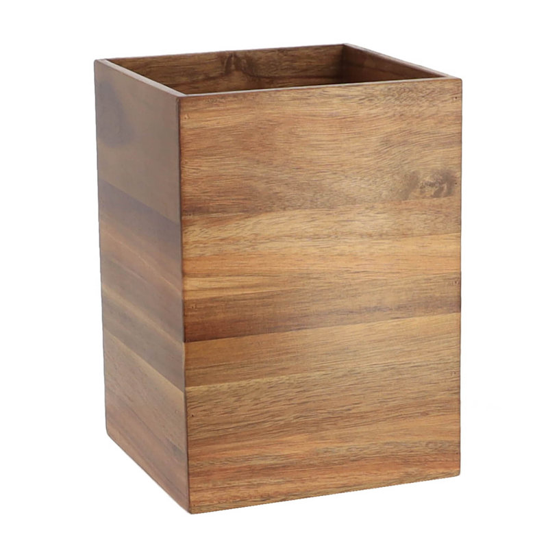 Corbeille à déchets en acacia pour salle de bain / chambre à coucher - 2 gallons (7,5 litres)