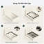 Structure de lit tapissier grand avec tête de lit 5,9 po, lit plateforme entièrement rembourré, coins arrondis doux et silencieux pour la chambre principale / chambre d'amis, assemblage facile en 15 minutes, crème-1229927137-1229927136