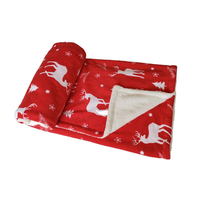 Super Soft Winter Throw Blanket, Red/White