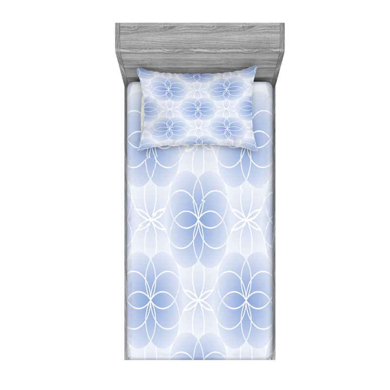 Microfiber Geometric Sheet Set, Twin XL Sheet Set with Fitted Sheet