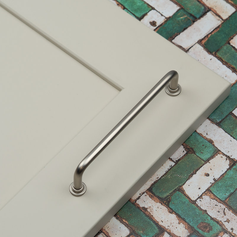 Brushed Nickel Slim Pipe Handles, 128mm