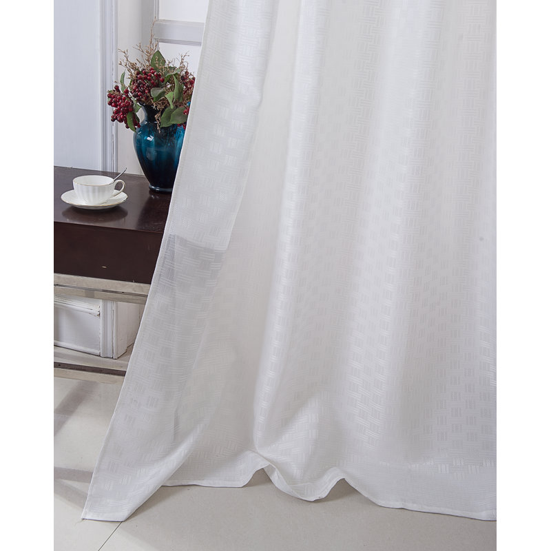 Panneau de rideau simple semi-diaphane avec œillets Kreitler, Blanc
