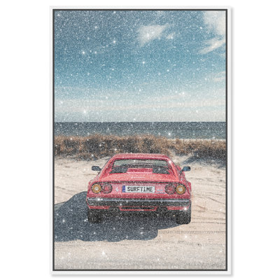 Surftime Car Canvas Transportation Print by Oliver Gal