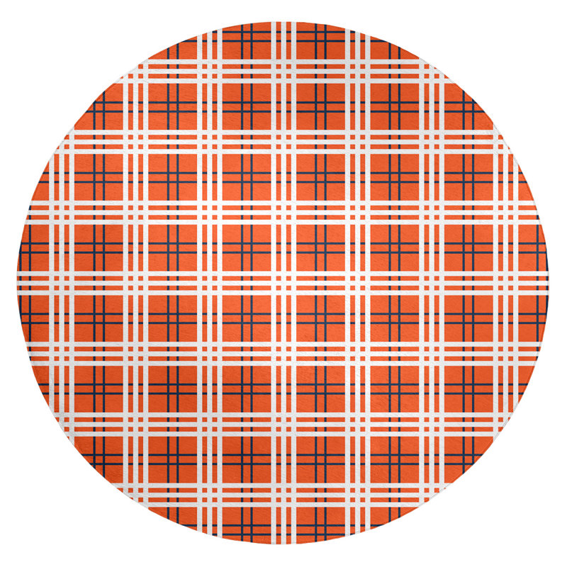 Plaid Indoor Rug, Round 5'