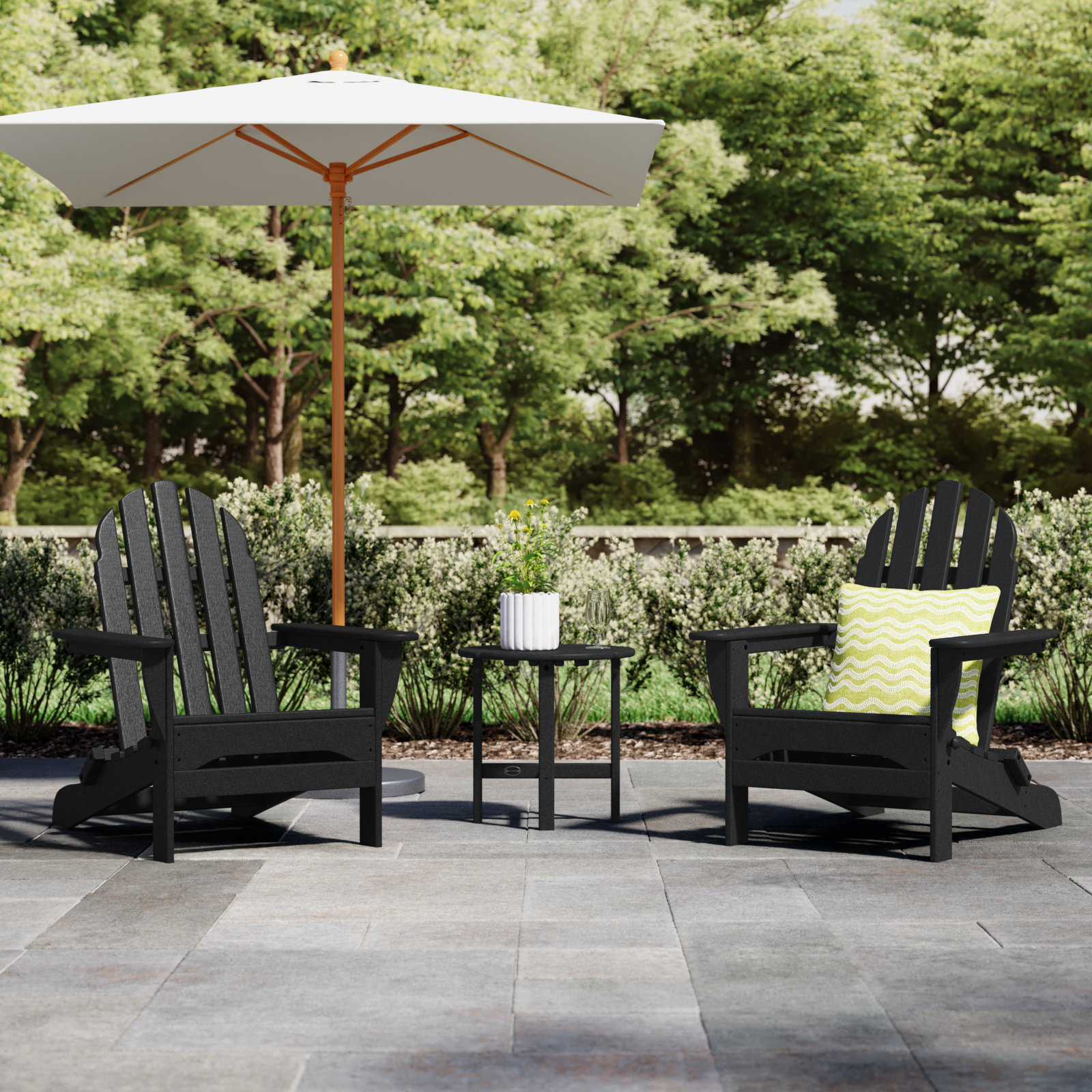 POLYWOOD® Vineyard 2-Person Patio Seating Group, Black