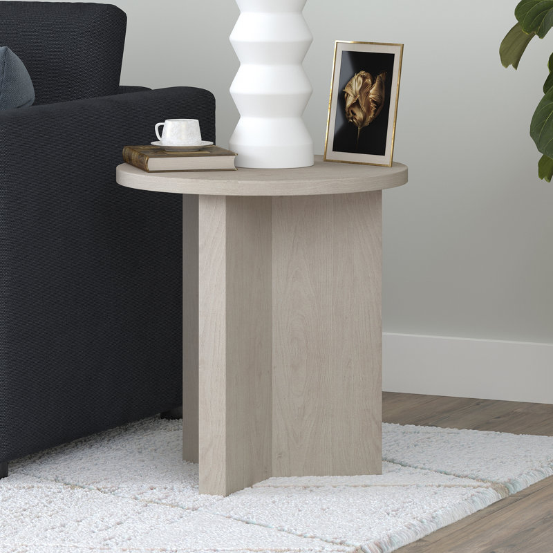 Lauralyn Cross Legs End Table, Antiqued Grey
