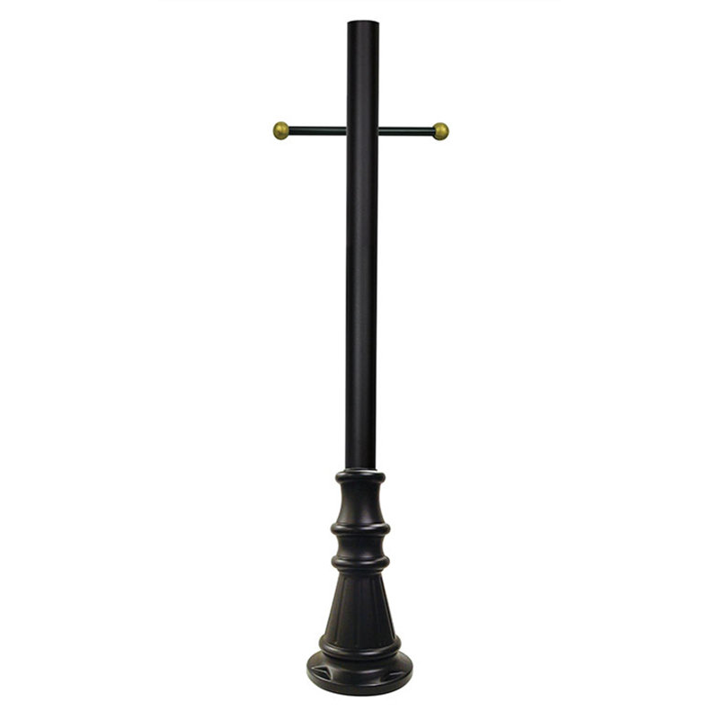 Solus 6ft. Surface Mount Lamp Post with Decorative Cross Arm and Decorative Base Cover