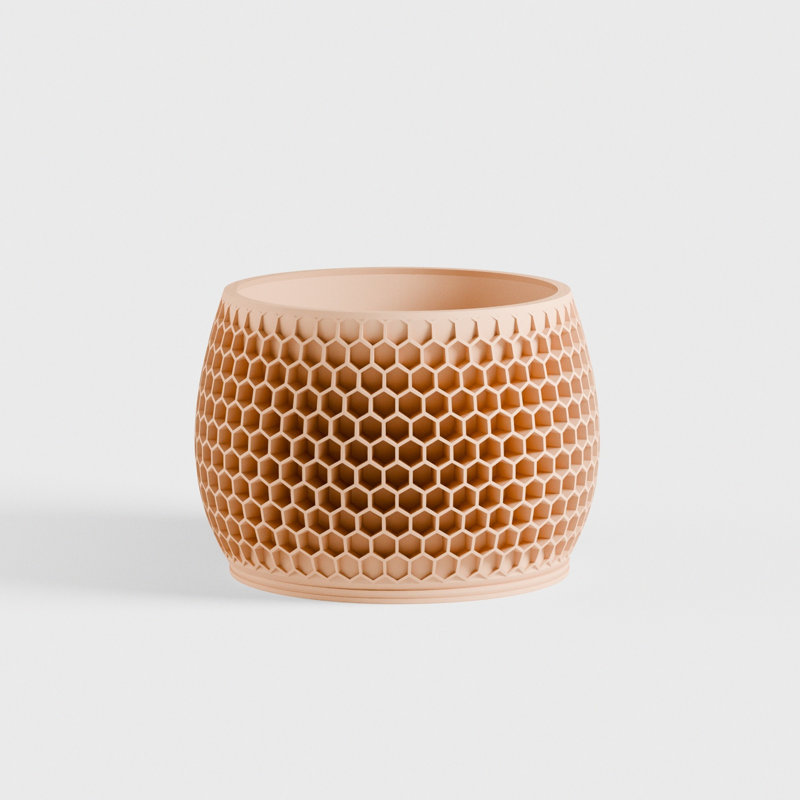 8 po Pot de fleurs Honeycomb, 6 po, Naturel