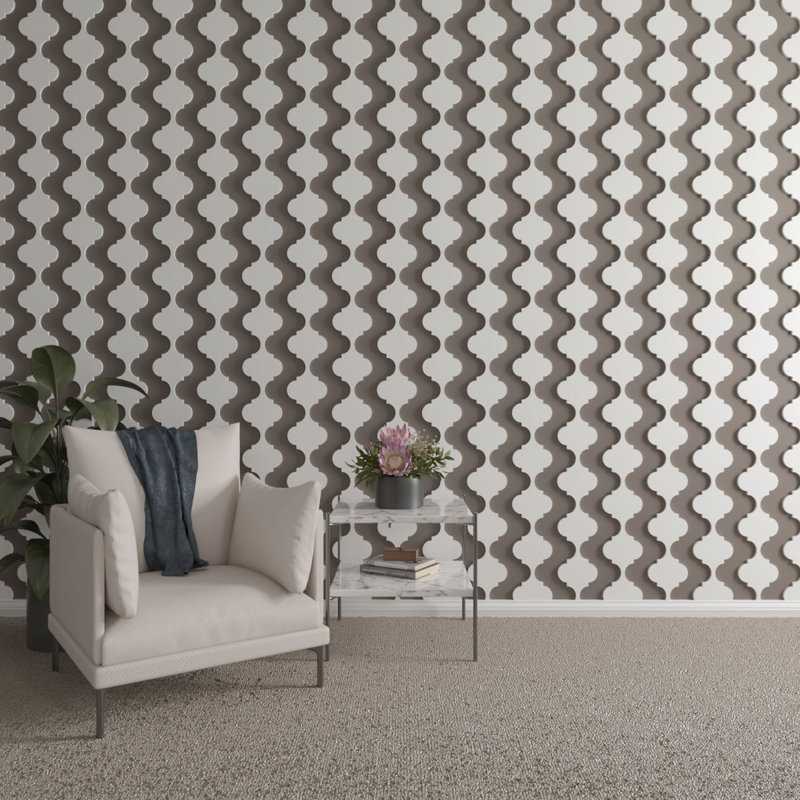 Ensemble de panneau mural décoratif à lattes réglables en PVC Marrakesh, H 47 po x l 7,12 po x P 0,5 po