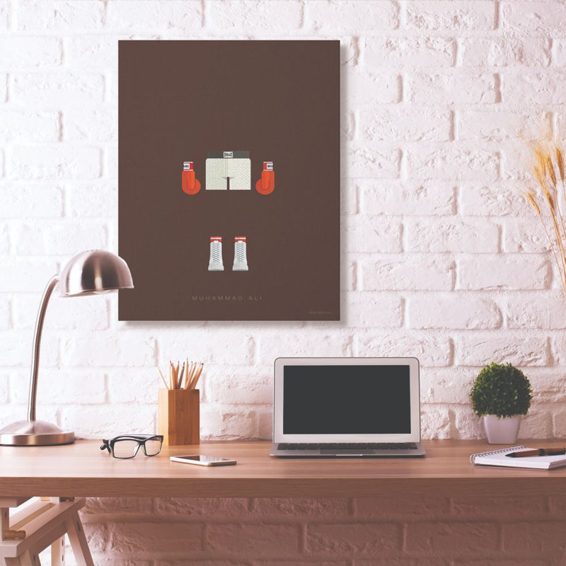 « muhammad ali célèbre people personnages style », impression sur toile, H 48 po x l 36 po x P 1,5 po, Toile tendue