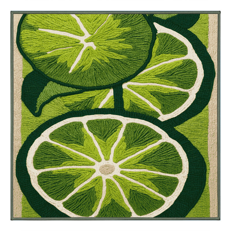  Tapis lavable lavande et fruits clés, Carré 6 pi