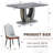 63" Modern Gray Dining Table Set With PU Leather Chairs, U-Shaped MDF Base-116446666-116446672