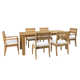 Adagio 6 - Person Rectangular Teak Outdoor Dining Set with Cushions