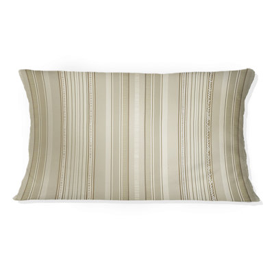 Coussin lombaire traditionnel beige à rayures fines - Beige