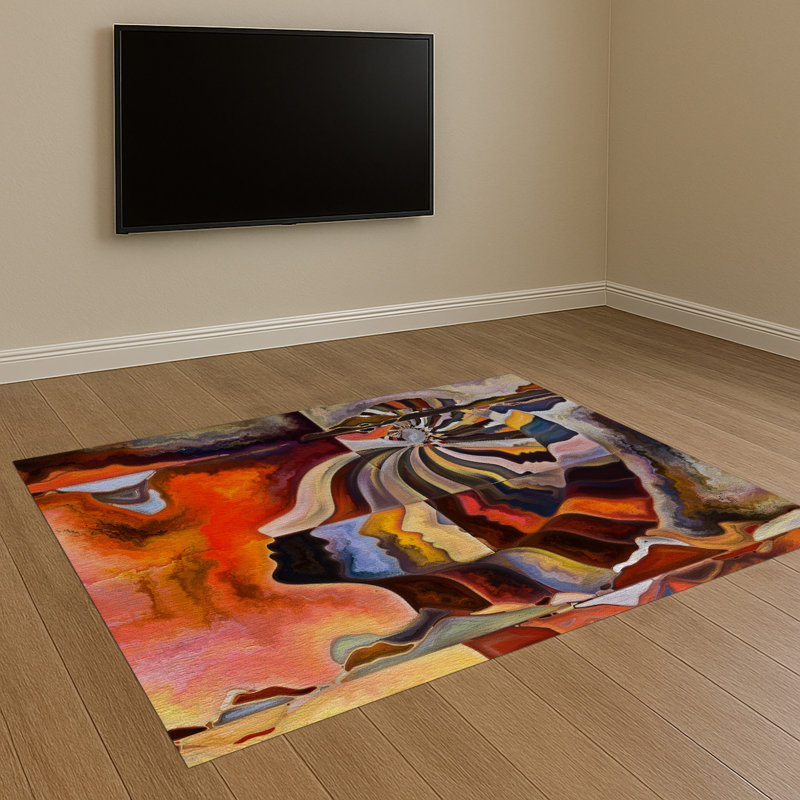 Abstract Area Rug, Rectangle 140 x 200 cm
