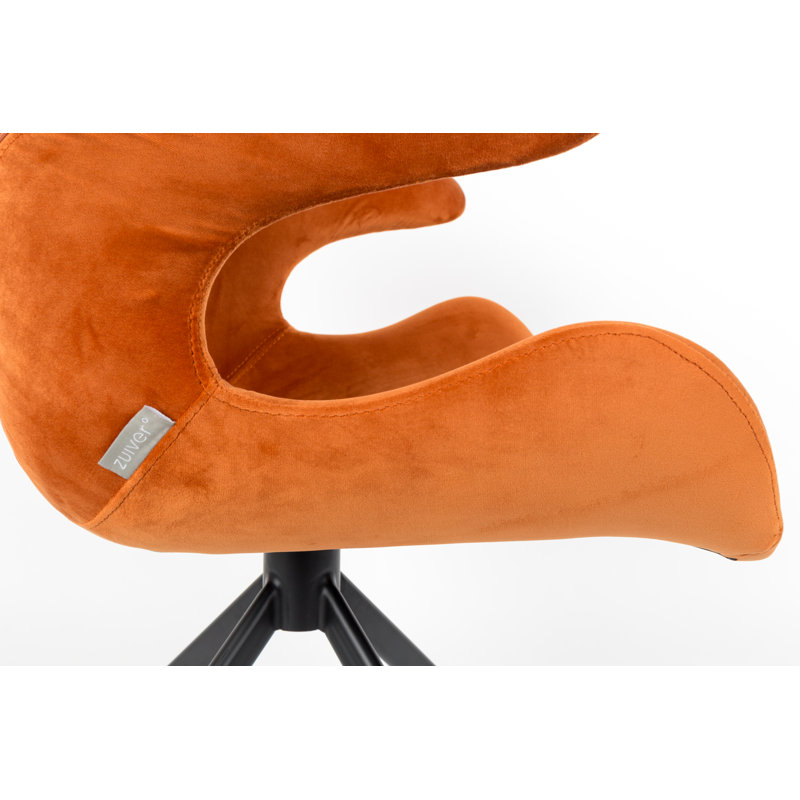 Chaise avec accoudoirs rembourrée, Orange
