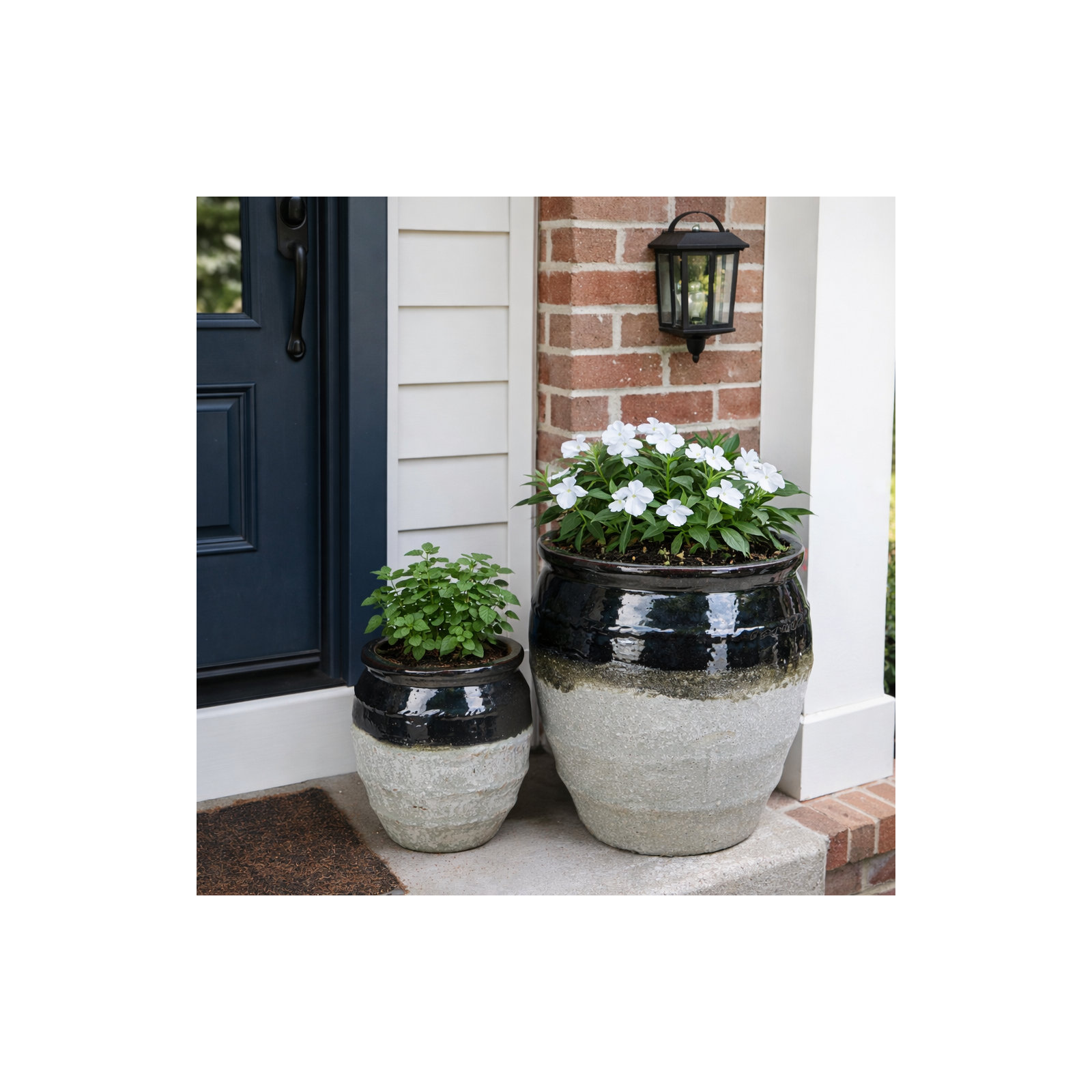 Magnus Water Jar Set Of 2 A,B , Black/Graystone