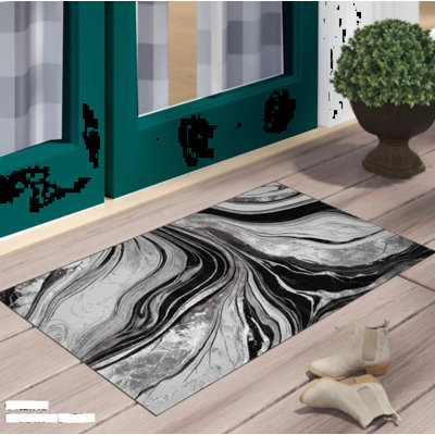 Abstract Flokati Area Rug