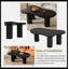 ON-TREND Table basse en nuage de 44 po x 25,9 po avec plateau de 1,5 po d'épaisseur, table de bout irrégulière de style crème avec 3 pieds robustes, table centrale élégante avec bord rond pour le salon, noir