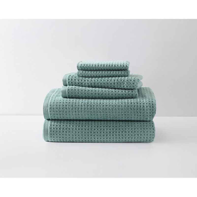Light Blue Cotton Textured 6-Piece Towel Set