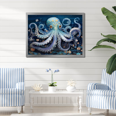 Ethereal Octopus In Deep See Illustration - Octopus Wall Art