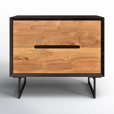 Atherton 2 - Drawer Nightstand in Light Brown/Black