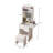 Vanity Desk With Lighted Mirror, Makeup Vanity Desk With Drawers And Storage Cabinet  For Bedroom, Glass Desktop, 3 Lighting Modes Adjustable Brightness, Storage Stool