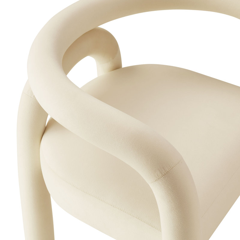 Astrid Velvet Accent Dining Chair, Porcelain