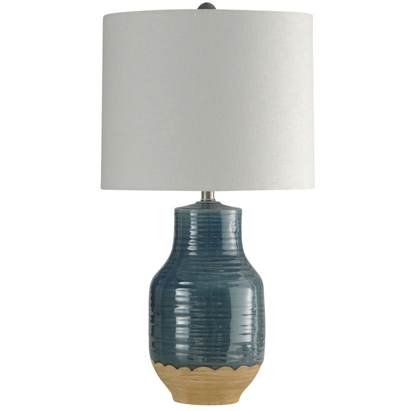 Emmert Ceramic Table Lamp, Blue
