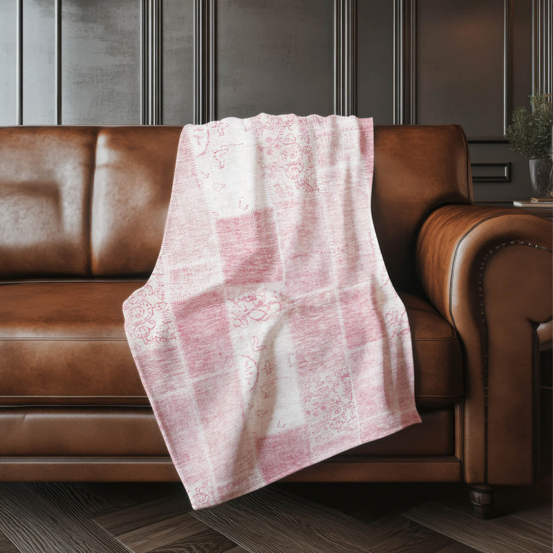 Jeté patchwork Addison Sherpa ASB631, Rose