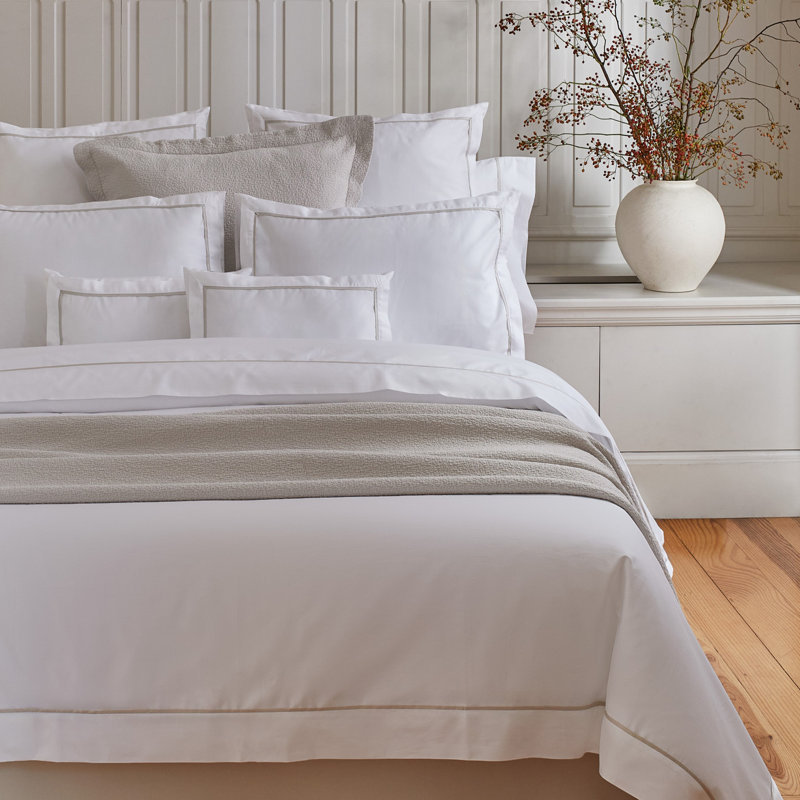 Estate 100% Cotton Sateen Shams, Euro, latte/ latte