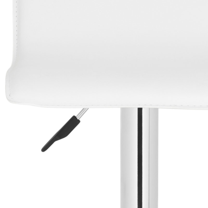 Tabouret de bar à hauteur ajustable et rotatif rembourré et revêtu de tissu d'ameublement Bunky, Blanc