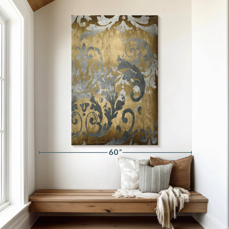 Avery Damask In Gold I, 51" H x 34" W