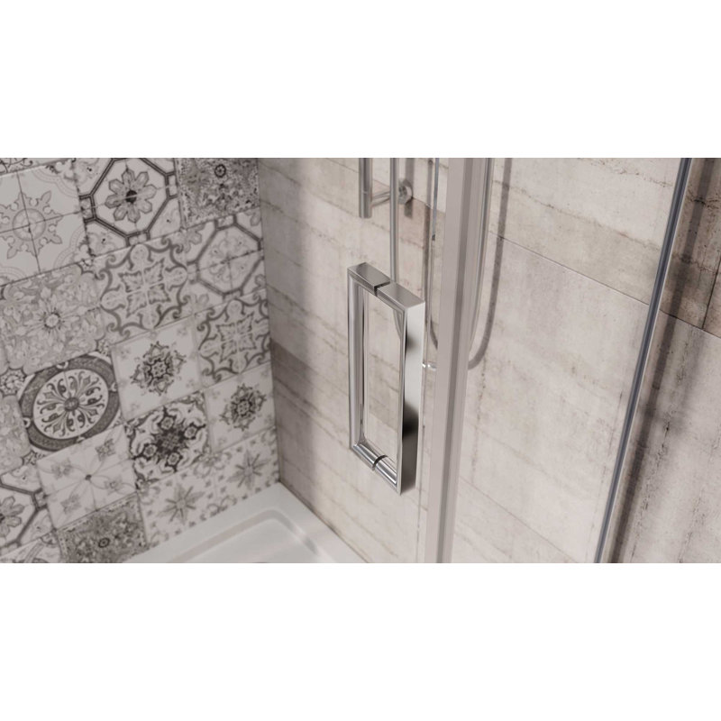  Semi-Frameless Shower Enclosure, 200cm H x 120cm W x 80cm D , Right Opening