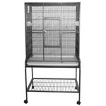 Clyde 63'' Wrought Iron Flat Top Floor Bird Cage with Wheels