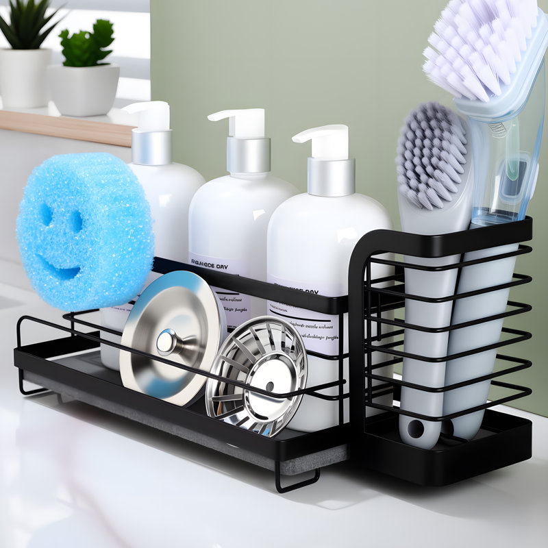 Serviteur de rangement de lavabo de salle de bain détachable avec tapis de séchage Diatomite