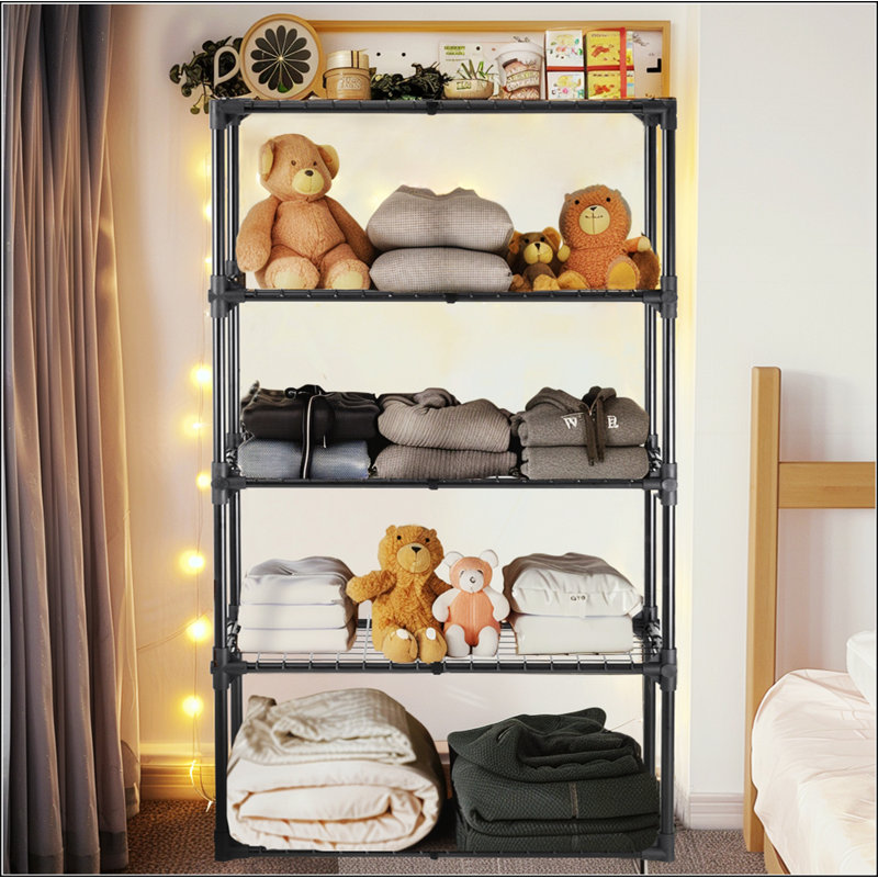 Versatile 5-Shelf Wire Rack for Efficient Item Organization