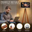  Lampe sur pied à trépied avec système solaire, planètes, nébuleuse, galaxies lointaines, lampe DEL sur pied avec pieds en bois de hêtre et abat-jour en lin amovible pour le salon et la chambre à coucher