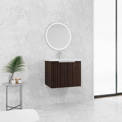 Armoire de salle de bain 24 po avec lavabo en résine