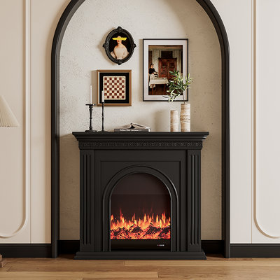 American Style Black Landscape Heating System Electric Fireplace