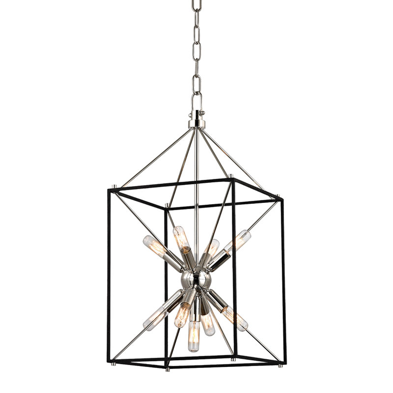 Glendale 9 Light Lantern, 24.75" H x 12.25" W x 12.25" D, Polished Nickel
