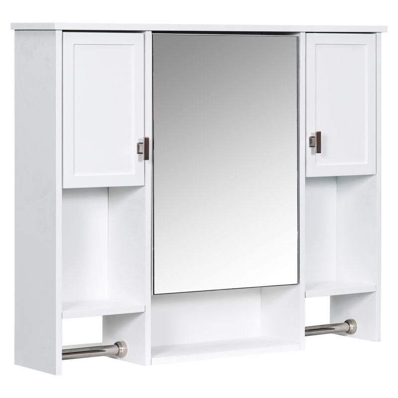 Armoire de salle de bain murale - tablettes dissimulées et rangement élégant au design pratique, Blanc