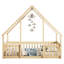 Lit de garde-corps en forme de maison avec fabrication en pin naturel-85492424