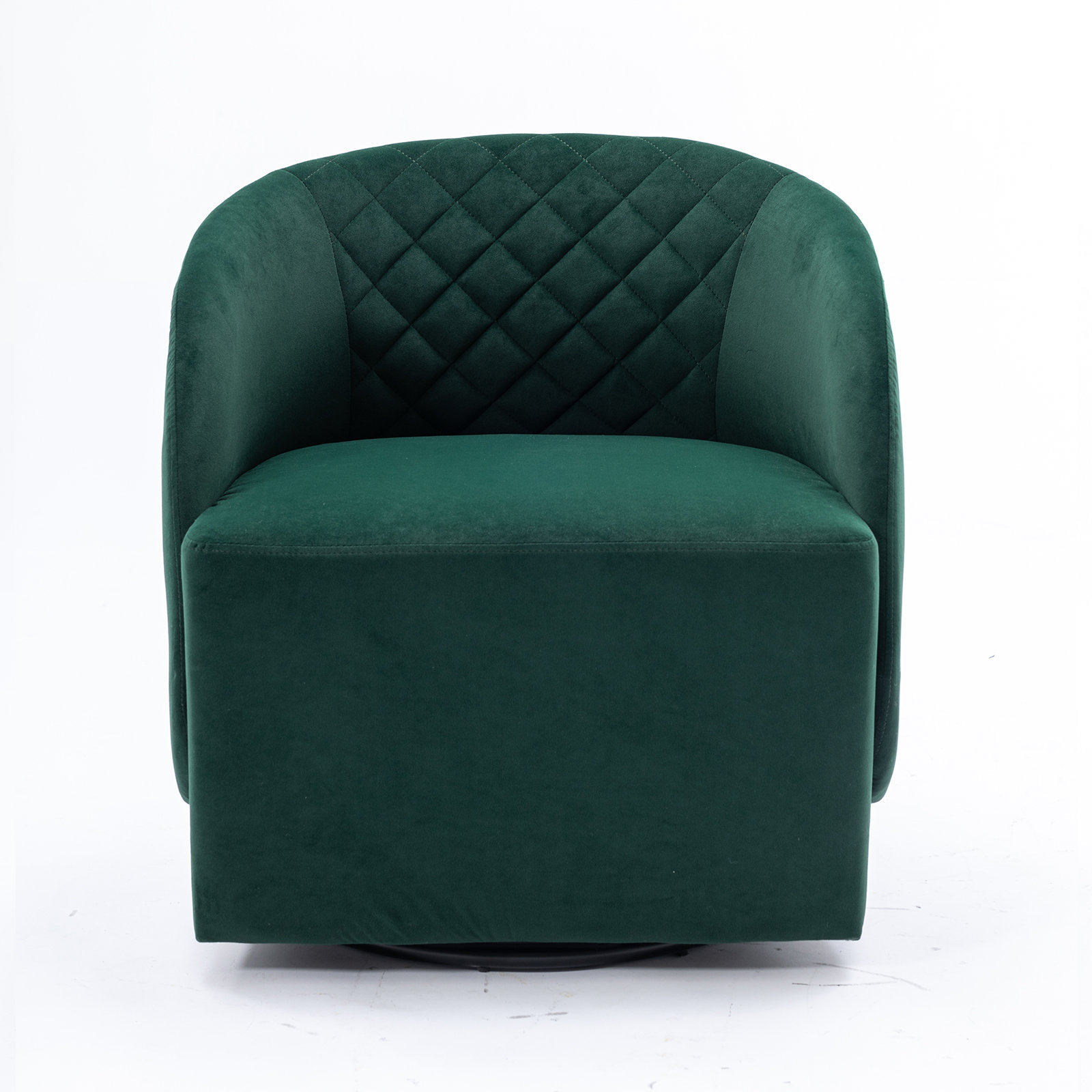 Latitude Run Velvet Fabric Swivel Accent Barrel Chair Chic